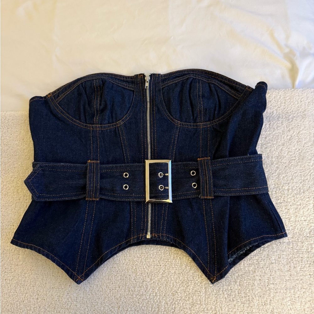 Dark Denim Tube Top.